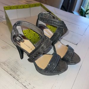 Gianni Bini Heels. Like new! Worn once. Gray/silver shimmer